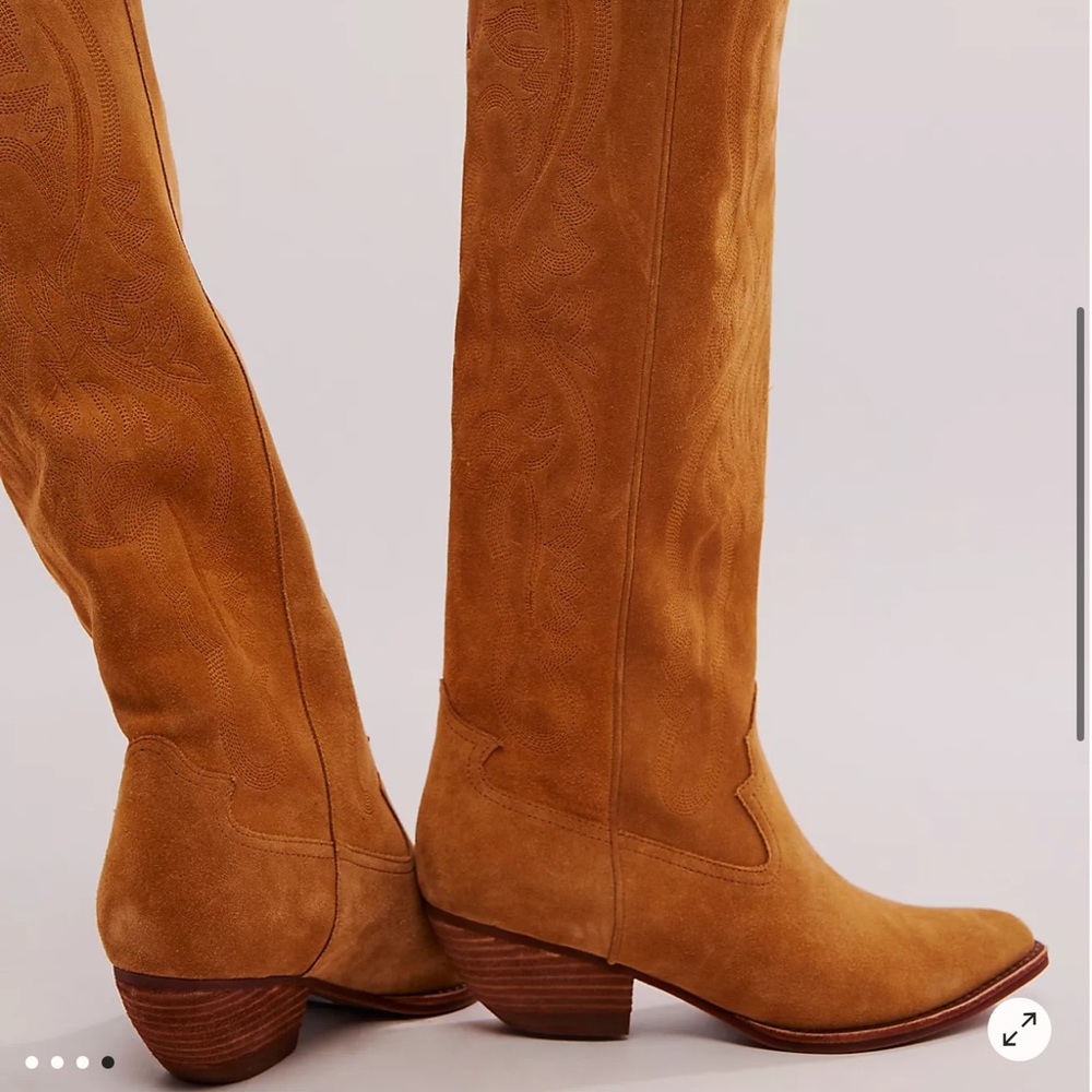 Jeffrey Campbell Tan Suede Knee-High Boots - Picture 6 of 6